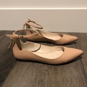 Cole Haan Nude Ankle Strap Flats